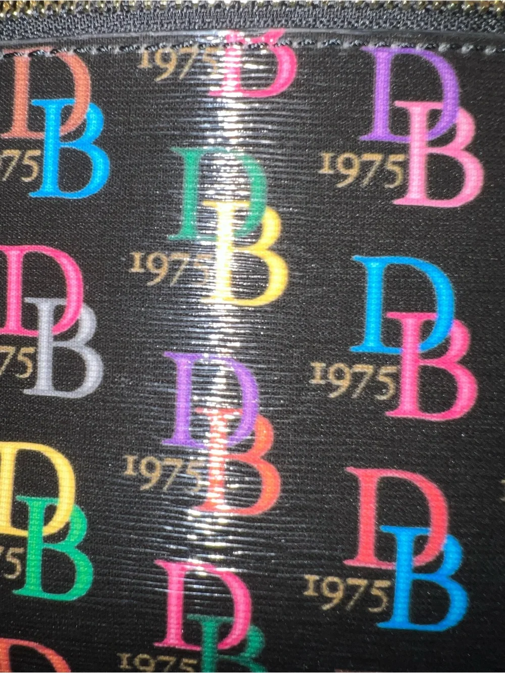 Dooney & Bourke Black Multicolor Logo Dome Satchel 1975 Anniversary Edition